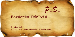 Pozderka Dávid névjegykártya