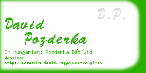 david pozderka business card